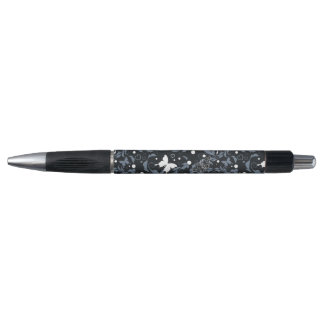 Caneta Teste padrão de borboleta preto & branco
