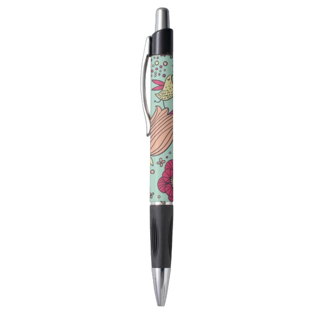 Caneta Teste padrão floral dos desenhos animados com (Topo (Vertical))