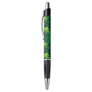 Caneta Teste padrão verde de Emo com círculos