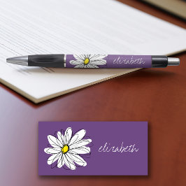 Caneta Texto Personalizado da Margarida Esbranquiçada e A