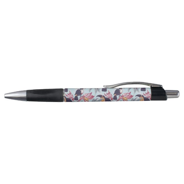 Caneta Toucans com flores exóticas (Topo)