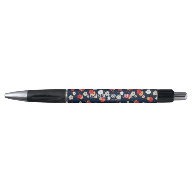 Caneta Trouwen pen getuigen bloemen  (Frente)