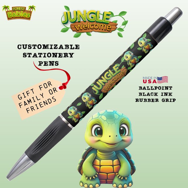Caneta Turtle, Unique Tortoise, Jungle Welcome, Gifting🐢 (Cute Turtle You're Turtley Awesome! Tortoise Wildlife Animal Cartoon Graphic Stationery Ink Pen 🐢)