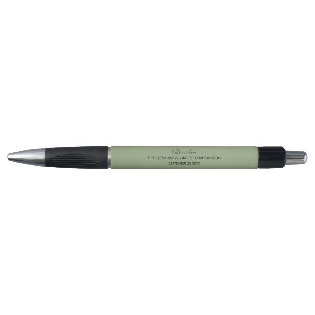 Caneta Typografia Sage Green Weding Favor (Frente)
