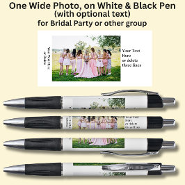 Caneta Uma foto larga/longa com texto em branco e preto