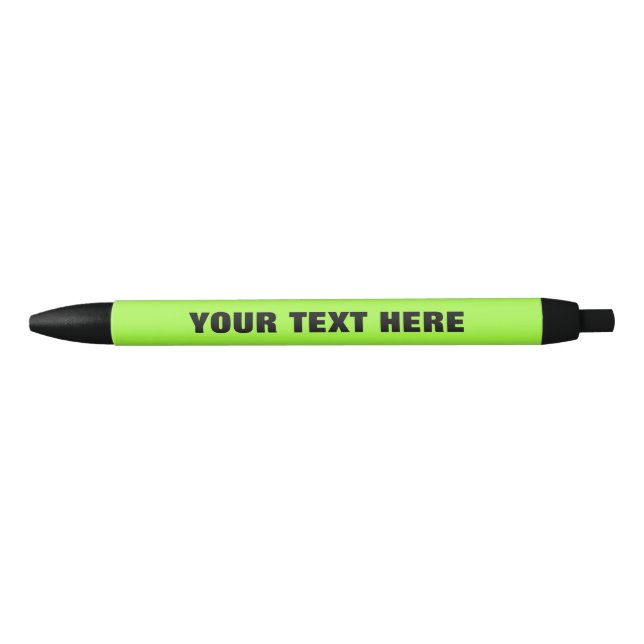 Caneta verde neon com texto personalizado (Frente)