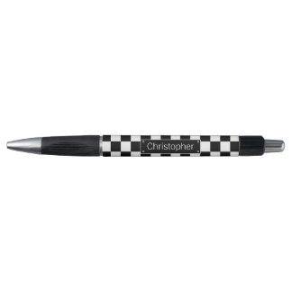 Caneta Verificações preto e branco personalizadas na moda