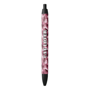 Caneta Vermelha Camuflagem Rosa Gatos