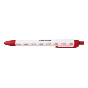 CANETA VERMELHA ESTILO MODERNO PERSONALIZÁVEL BRANCO VERIFICADO MA