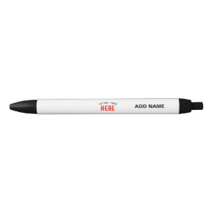 CANETA VERMELHA ESTILOSO BRANCO PERSONALIZÁVEL MODERNO VERIFICADO