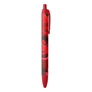Caneta Vermelha Flor Rosa vermelha brilhante Flor
