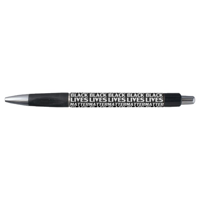 Caneta Vidas Negras Importam o padrão de tipografia branc (Frente)