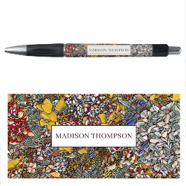 Caneta Vidro Arrefecido Floral Botânico