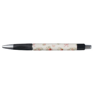 Caneta Vintage Floral de Morango Sem Costuras cottagecore