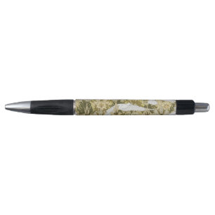 Caneta Vintage padrão floral Dove & Lily em verde sálvia