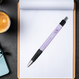 Caneta Violet lavanda nome monograma script