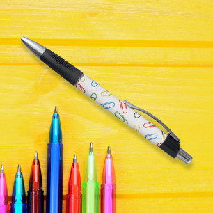 Caneta Voltar à escola - clipes de papel coloridos