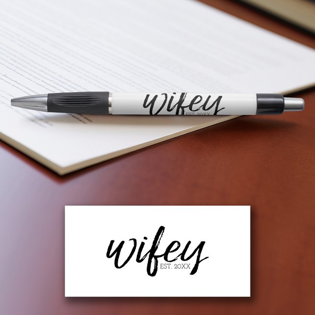 Caneta Wifey - Caligrafia branca para a noiva (Personalized pen)