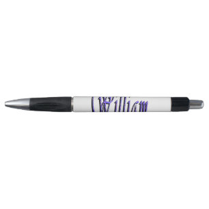 Caneta William Name In Blue Sparkle,