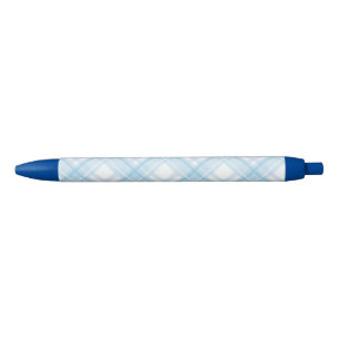 Caneta Xadrez Azul de Pastel Kawaii