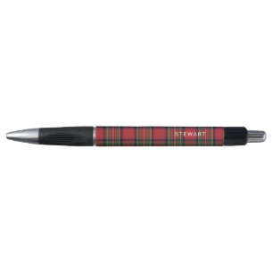 Caneta Xadrez Rústico Vermelho e Verde Stewart Tartan