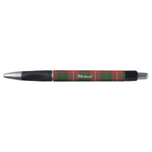Caneta Xadrez Rústico Vermelho Verde Elegante Tartan Pers