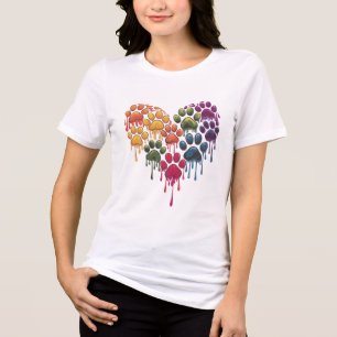Canetas de Cães Formando Coração - Camisa-T Bonita
