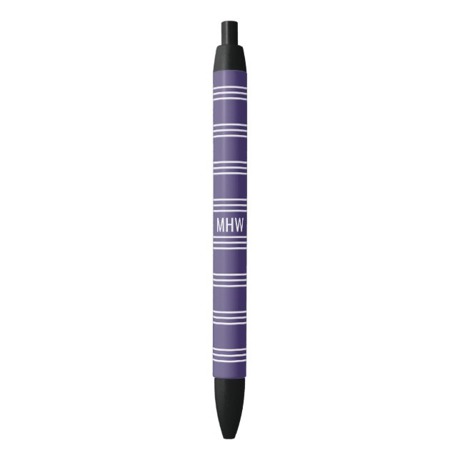 Canetas de monograma personalizadas com strips vio (Frente Vertical)