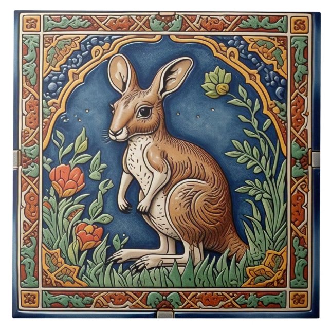 Canguru - Artes E Artesanatos - Azulejo Cerâmico (Frente)