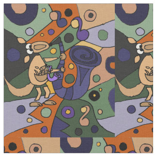 Canguru engraçado que joga o tecido da arte do