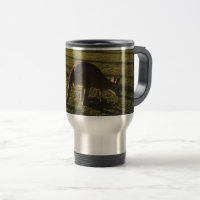 Canguru na caneca de viagem do crepúsculo
