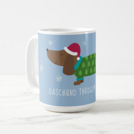 Caniche Através Da Neve Ilustrado  Caneca de Café
