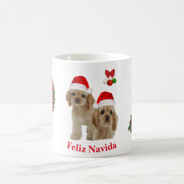 Caniche spaniel caneca de café de Natal
