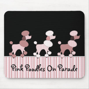 Caniches cor-de-rosa na parada Mousepad
