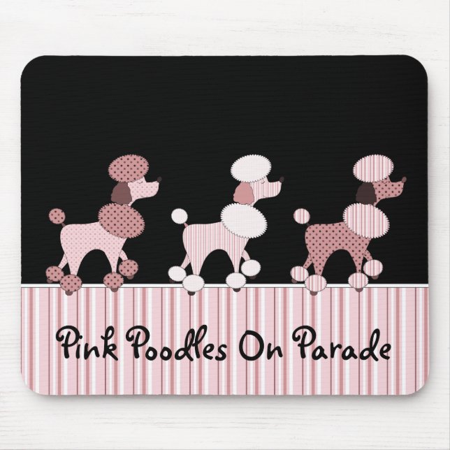 Caniches cor-de-rosa na parada Mousepad (Frente)