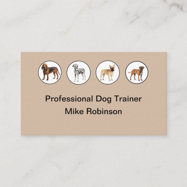 Canine Dog Trainer Modern Cartões de visitas (Frente)