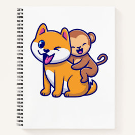 Canino Adorável e Cartografia Macacos Duo
