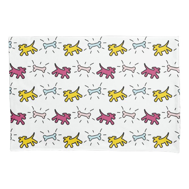 Caninos cor-de-rosa amarela B Estilo de Grafite Os (Frente)