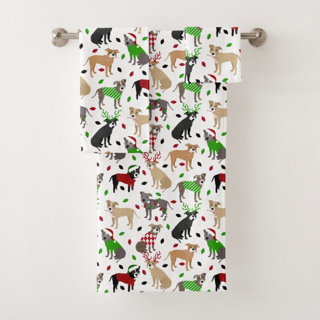 Caninos de Natal - Conjunto de Toalhas de Banho (Insitu)