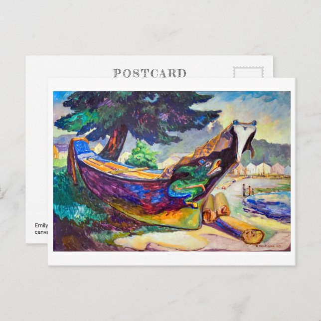 Canoa da Guerra da Índia | Emily Carr | Cartão pos (Frente/Verso)