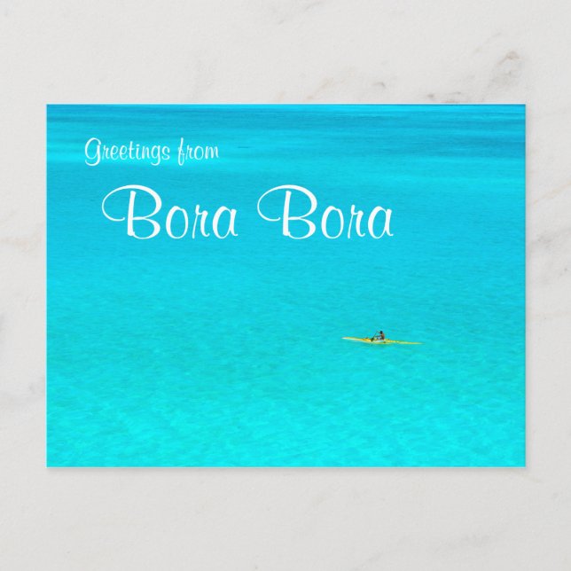 Canoa excêntrica no cartão postal de texto Bora Bo (Frente)