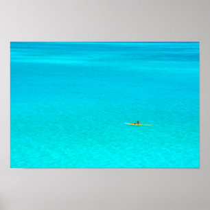 Canoa subabólica em Bora Bora poster impressão