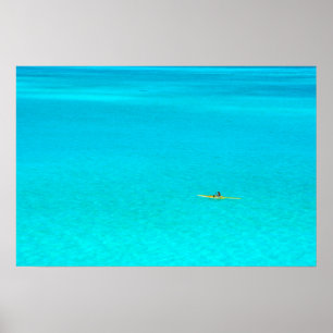 Canoa subabólica em Bora Bora poster impressão