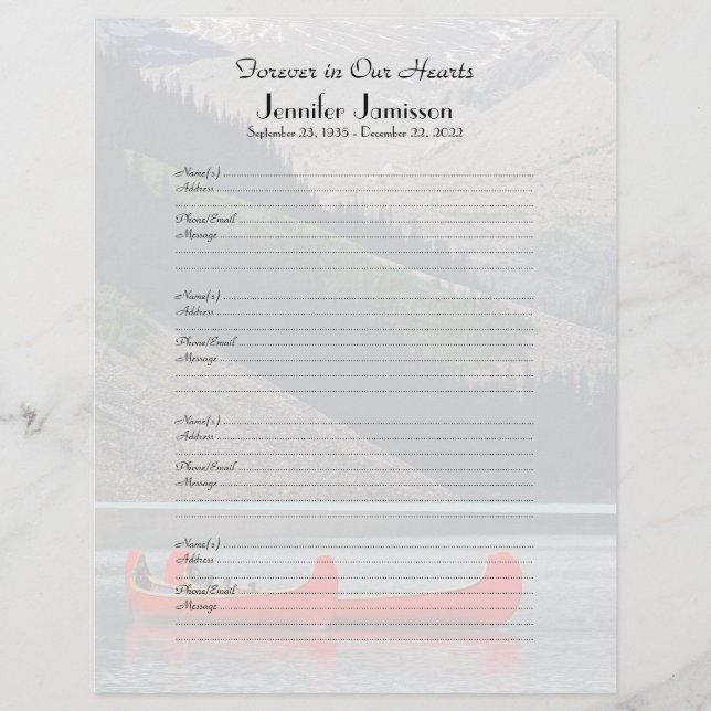 Canoas de Montanha de Páginas de Preenchimento do  (Frente)