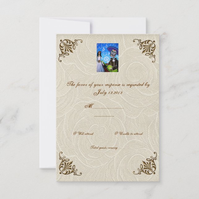Cantada Day of the Dead Wedding RSVP (Frente)