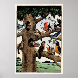 Cantando aves Poster