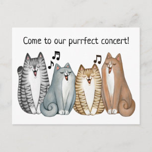 Cantando Cat Quartet Concert Convite Personalizar