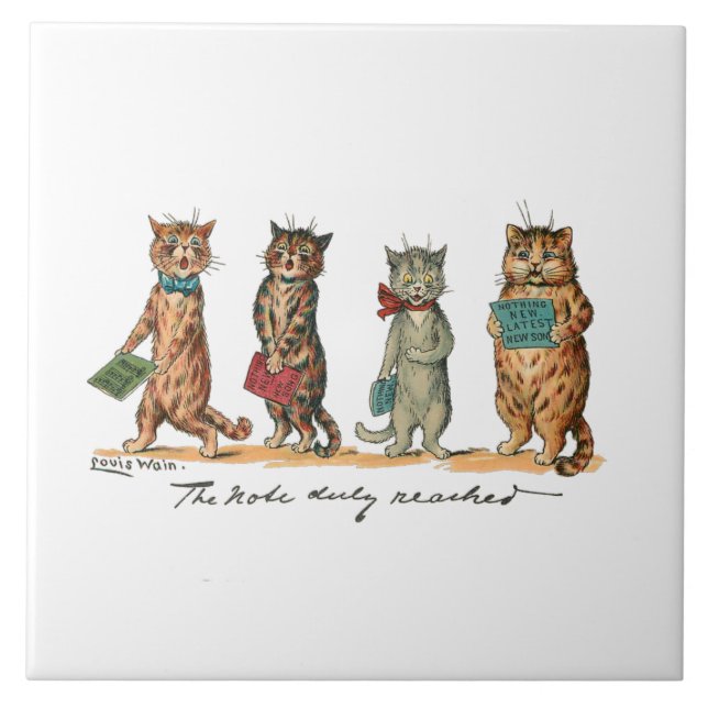 Cantando gatos por Louis Wain (Frente)