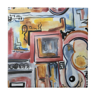 Cantando Na Cozinha-Arte Abstrata Aquarela