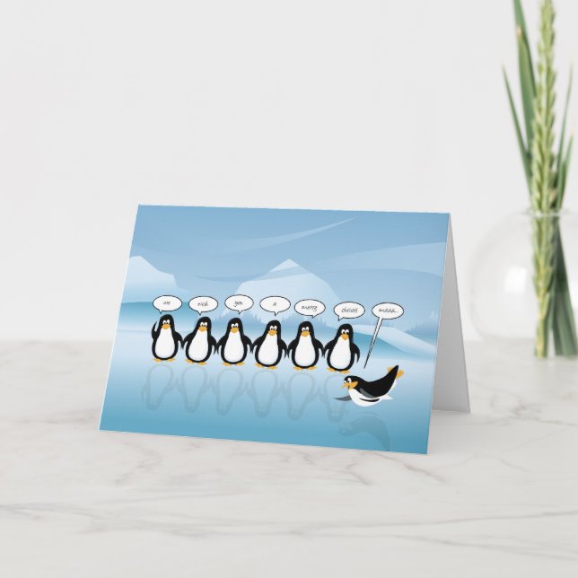Cantando Pinguim Natal e Cartão de Ano Novo (Frente)